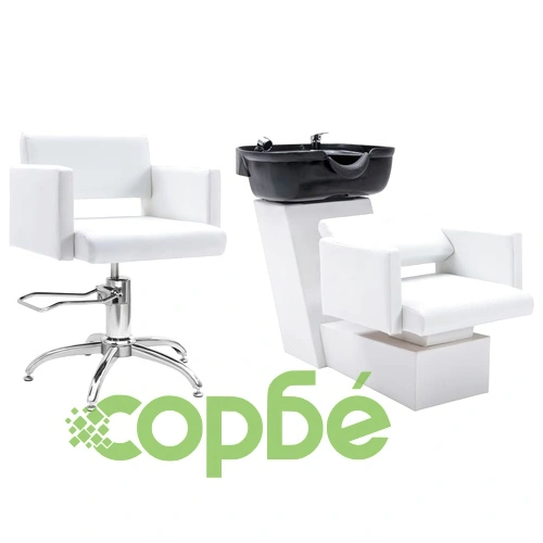 Фризьорска мивка със салонен стол от изкуствена кожа ➤ топ цена ➤ sorbe.bg
