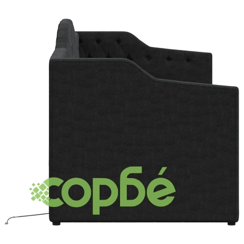 Дневно легло с матрак, USB, черно, текстил, 90х200 см ➤ топ цена ➤ sorbe.bg