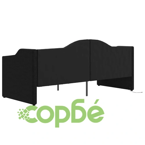 Дневно легло с матрак, USB, черно, текстил, 90х200 см ➤ топ цена ➤ sorbe.bg