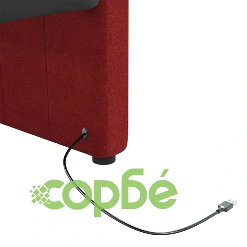 Дневно легло с матрак, USB, виненочервено, текстил, 90х200 см ➤ топ цена ➤ sorbe.bg