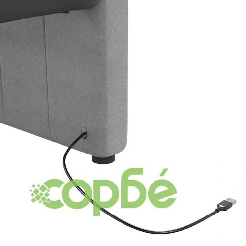 Дневно легло с матрак, USB, светлосиво, текстил, 90х200 см ➤ топ цена ➤ sorbe.bg