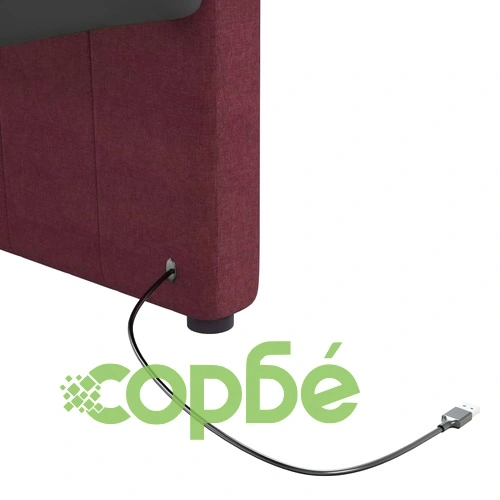 Дневно легло с матрак, USB, лилаво, текстил, 90х200 см ➤ топ цена ➤ sorbe.bg