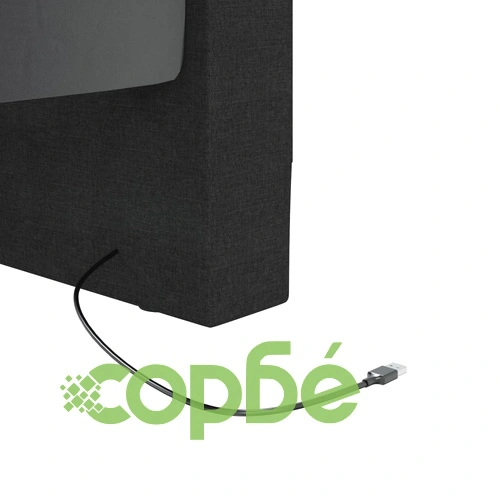 Дневно легло с матрак, USB, черно, текстил, 90х200 см ➤ топ цена ➤ sorbe.bg