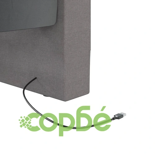 Дневно легло с матрак, USB, светлосиво, текстил, 90х200 см ➤ топ цена ➤ sorbe.bg