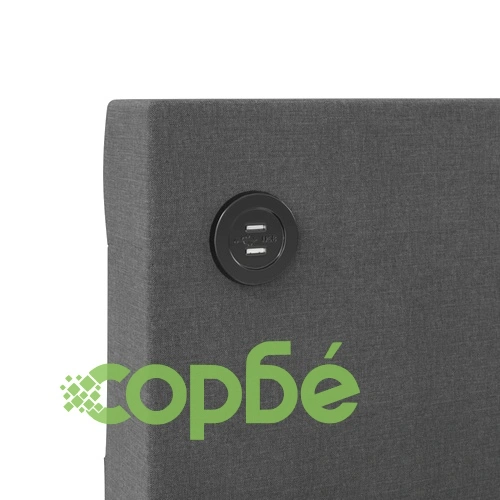 Дневно легло с матрак, USB, тъмносиво, текстил, 90х200 см ➤ топ цена ➤ sorbe.bg