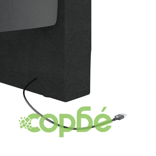 Дневно легло с матрак, USB, черно, текстил, 90х200 см ➤ топ цена ➤ sorbe.bg