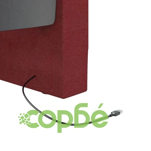 Дневно легло с матрак, USB, виненочервено, текстил, 90х200 см ➤ топ цена ➤ sorbe.bg