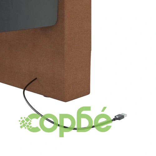 Дневно легло с матрак, USB, кафяво, текстил, 90х200 см ➤ топ цена ➤ sorbe.bg