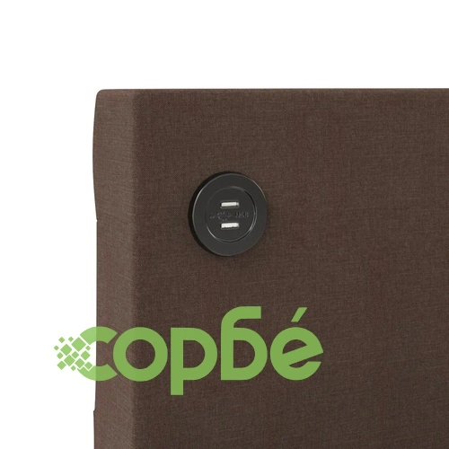 Дневно легло с матрак, USB, тъмнокафяво, текстил, 90х200 см ➤ топ цена ➤ sorbe.bg