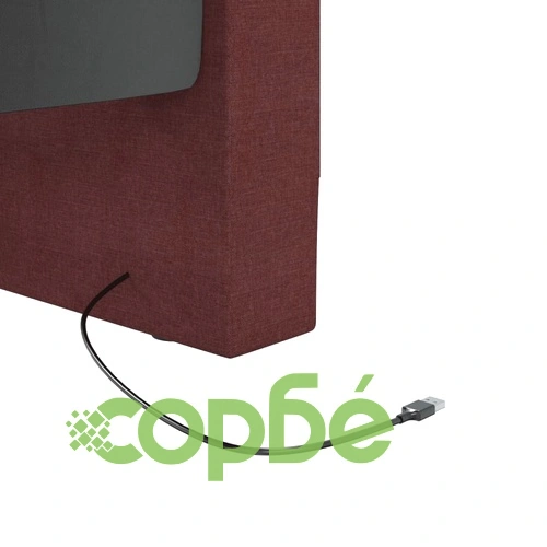 Дневно легло с матрак, USB, лилаво, текстил, 90х200 см ➤ топ цена ➤ sorbe.bg