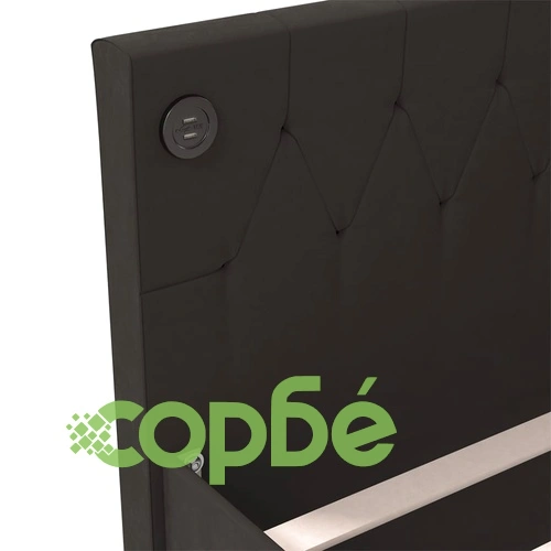 Дневно легло с матрак, USB, черно кадифе, 90х200 см ➤ топ цена ➤ sorbe.bg
