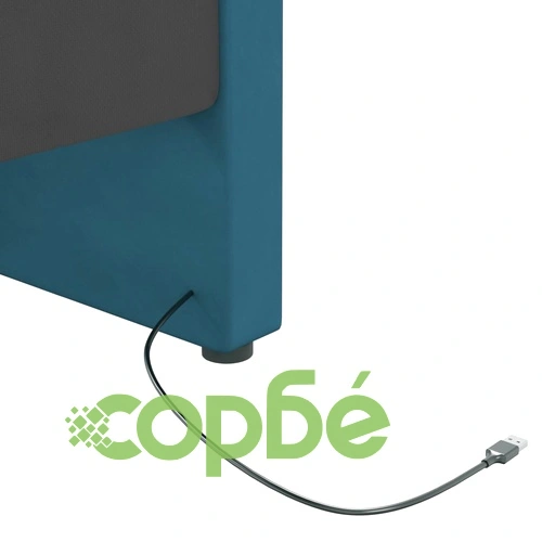 Дневно легло с матрак, USB, синьо кадифе, 90х200 см ➤ топ цена ➤ sorbe.bg