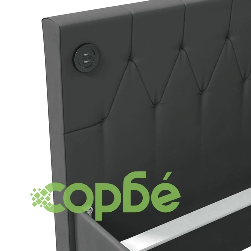 Дневно легло с матрак, USB, тъмносиво, кадифе, 90х200 см ➤ топ цена ➤ sorbe.bg