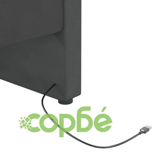 Дневно легло с матрак, USB, тъмносиво, кадифе, 90х200 см ➤ топ цена ➤ sorbe.bg