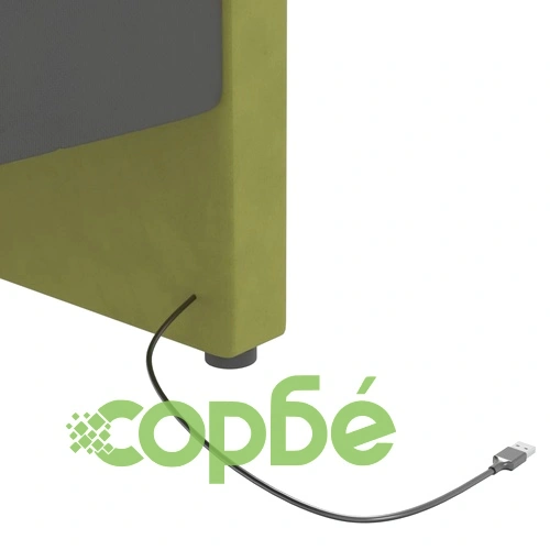 Дневно легло с матрак, USB, светлозелено, кадифе, 90х200 см ➤ топ цена ➤ sorbe.bg