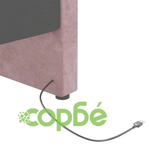Дневно легло с матрак, USB, розово кадифе, 90х200 см ➤ топ цена ➤ sorbe.bg