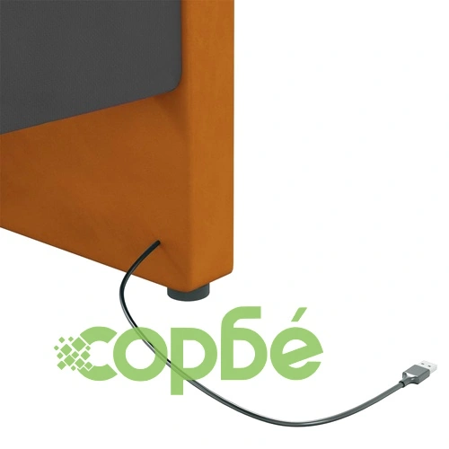Дневно легло с матрак, USB, кафяво кадифе, 90х200 см ➤ топ цена ➤ sorbe.bg