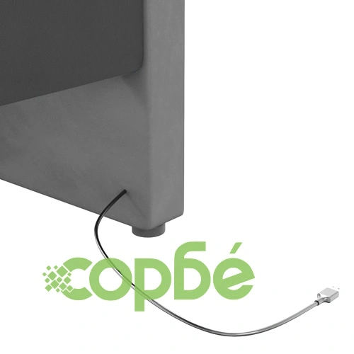 Дневно легло с матрак, USB, светлосиво, кадифе, 90х200 см ➤ топ цена ➤ sorbe.bg