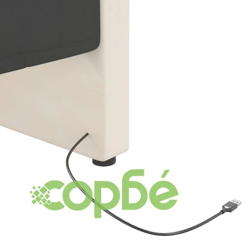 Дневно легло с матрак, USB, кремаво кадифе, 90х200 см ➤ топ цена ➤ sorbe.bg
