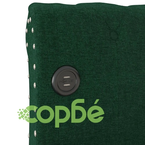 Дневно легло с матрак, USB, тъмнозелено, текстил, 90х200 см ➤ топ цена ➤ sorbe.bg