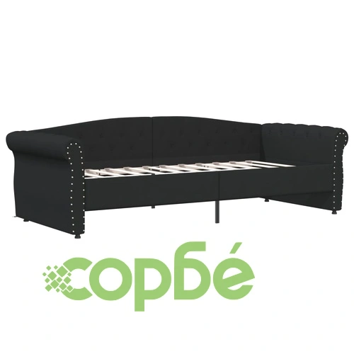 Дневно легло с матрак, USB, черно, текстил, 90х200 см ➤ топ цена ➤ sorbe.bg