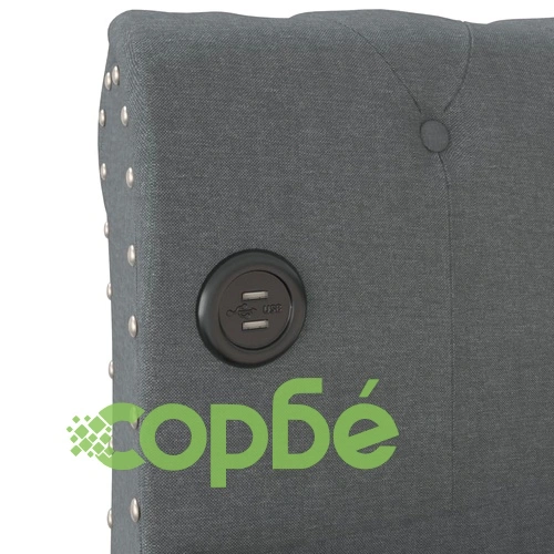 Дневно легло с матрак, USB, светлосиво, текстил, 90х200 см ➤ топ цена ➤ sorbe.bg