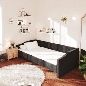 Дневно легло с матрак, USB, черно, текстил, 90х200 см