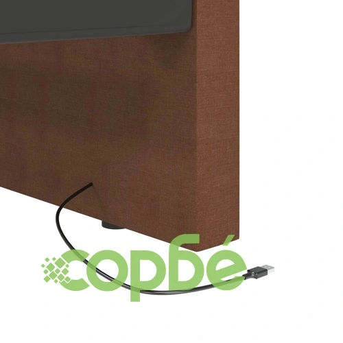 Дневно легло с матрак, USB, кафяво, текстил, 90х200 см ➤ топ цена ➤ sorbe.bg