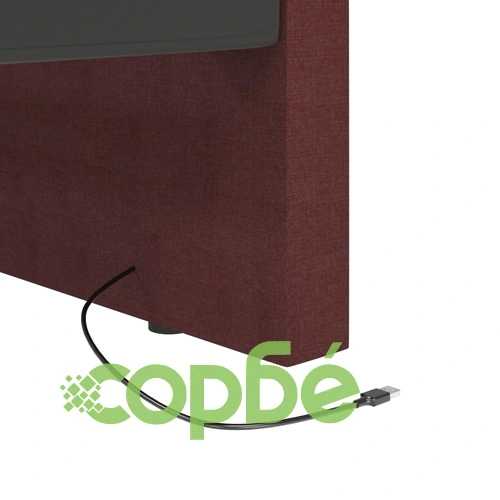 Дневно легло с матрак, USB, лилаво, текстил, 90х200 см ➤ топ цена ➤ sorbe.bg