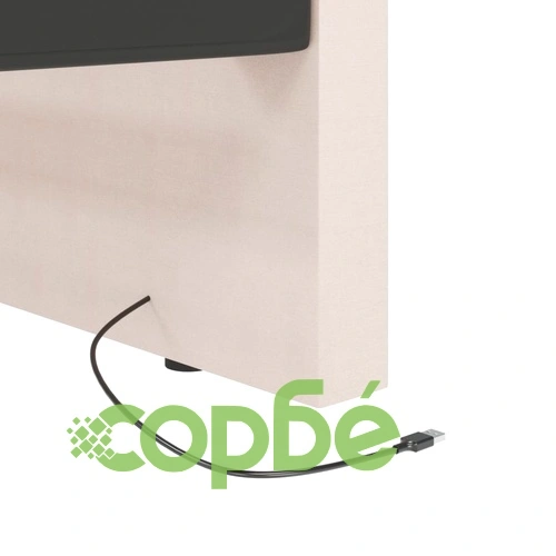 Дневно легло с матрак, USB, кремаво, текстил, 90x200 см ➤ топ цена ➤ sorbe.bg