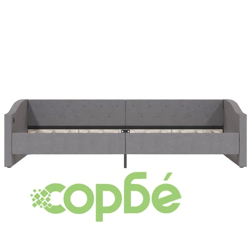 Дневно легло с матрак, USB, светлосиво, текстил, 90x200 см ➤ топ цена ➤ sorbe.bg