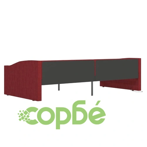 Дневно легло с матрак, USB, виненочервено, текстил, 90x200 см ➤ топ цена ➤ sorbe.bg