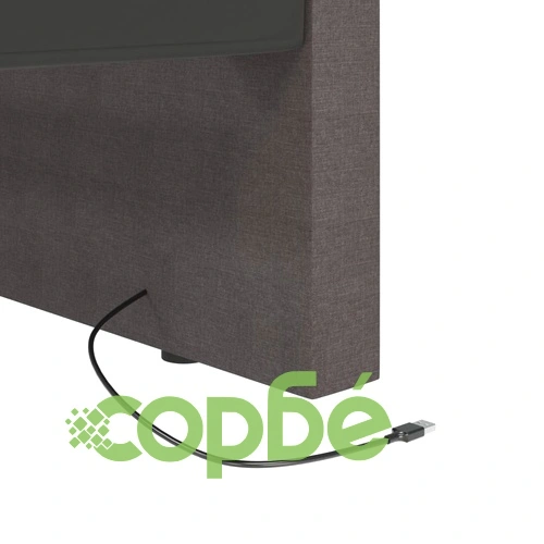 Дневно легло с матрак, USB, тъмносиво, текстил, 90x200 см ➤ топ цена ➤ sorbe.bg