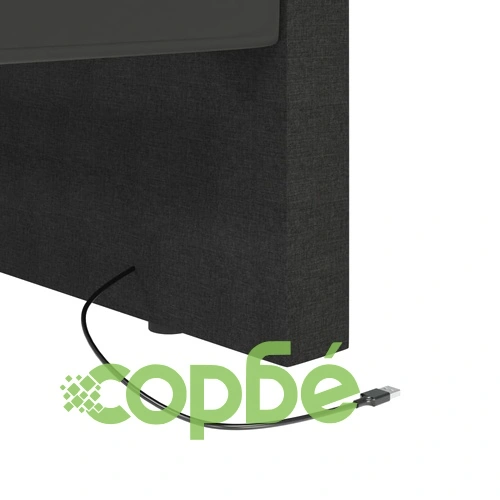 Дневно легло с матрак, USB, черно, текстил, 90x200 см ➤ топ цена ➤ sorbe.bg