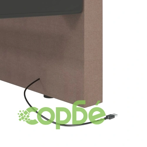 Дневно легло с матрак, USB, таупе, текстил, 90x200 см ➤ топ цена ➤ sorbe.bg