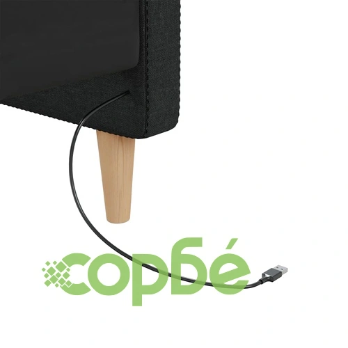 Дневно легло с матрак, USB, черно, текстил, 90x200 см ➤ топ цена ➤ sorbe.bg