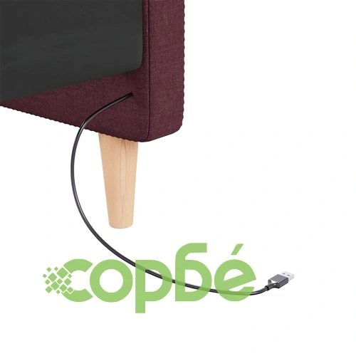 Дневно легло с матрак, USB, лилаво, текстил, 90х200 см ➤ топ цена ➤ sorbe.bg