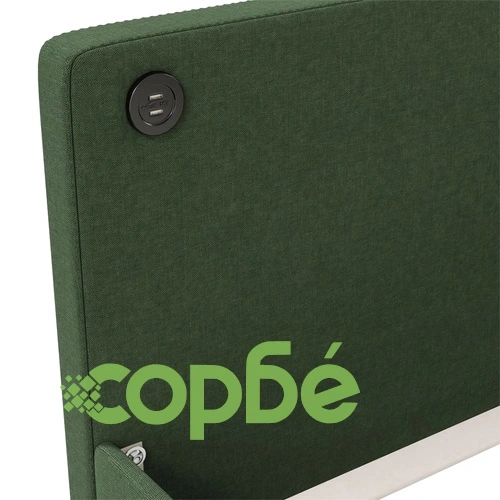 Дневно легло с матрак, USB, тъмнозелено, текстил, 90х200 см ➤ топ цена ➤ sorbe.bg