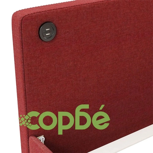 Дневно легло с матрак, USB, виненочервено, текстил, 90x200 см ➤ топ цена ➤ sorbe.bg