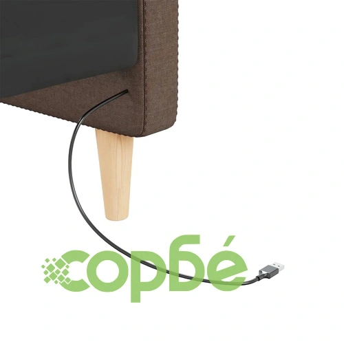 Дневно легло с матрак, USB, таупе, текстил, 90x200 см ➤ топ цена ➤ sorbe.bg