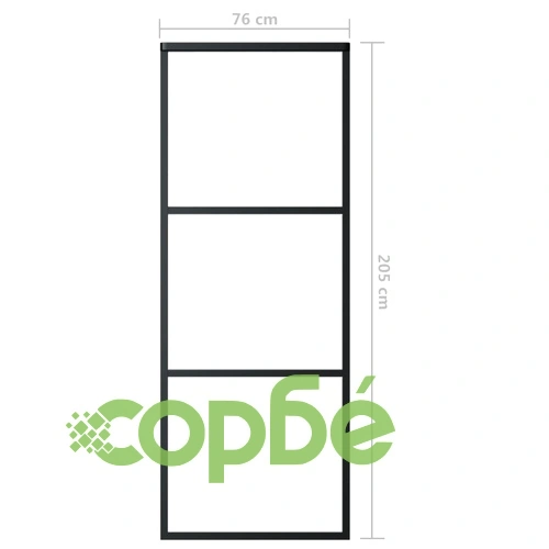 Плъзгаща се врата с механизъм, ESG стъкло и алуминий, 76x205 см ➤ топ цена ➤ sorbe.bg