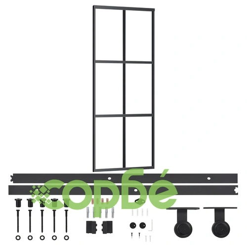 Плъзгаща се врата с механизъм, ESG стъкло и алуминий, 76x205 см ➤ топ цена ➤ sorbe.bg