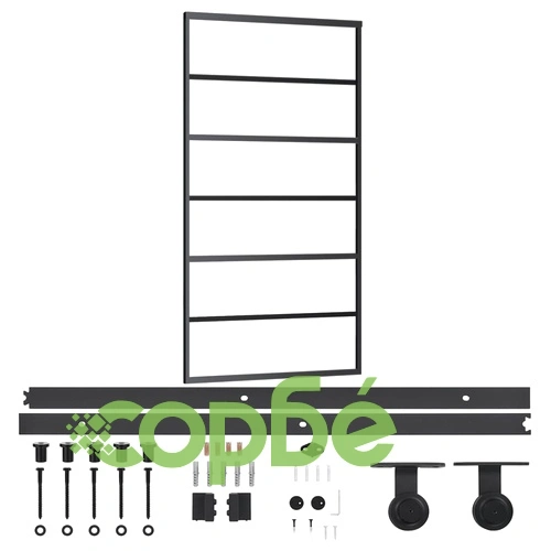 Плъзгаща се врата с механизъм ESG стъкло и алуминий 102x205 см ➤ топ цена ➤ sorbe.bg
