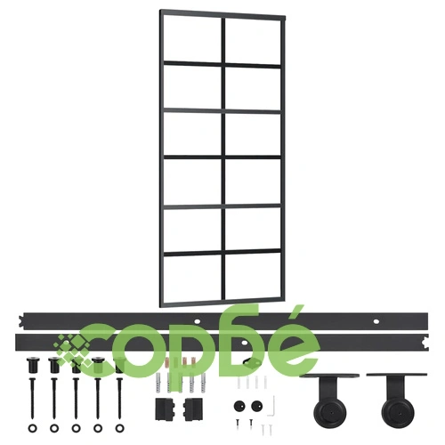 Плъзгаща се врата с механизъм, ESG стъкло и алуминий, 90x205 см ➤ топ цена ➤ sorbe.bg