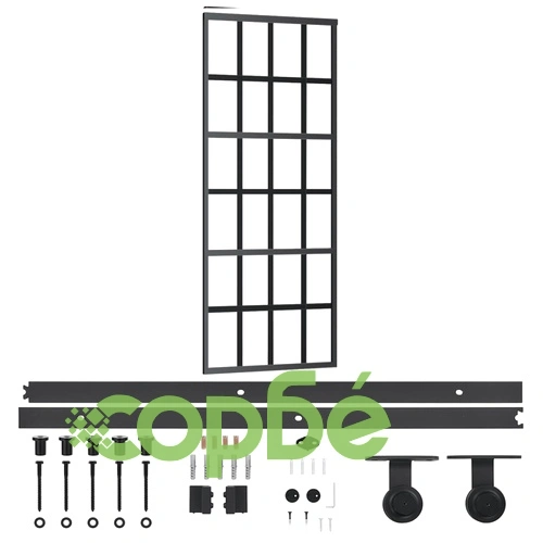 Плъзгаща се врата с механизъм, ESG стъкло и алуминий, 76x205 см ➤ топ цена ➤ sorbe.bg