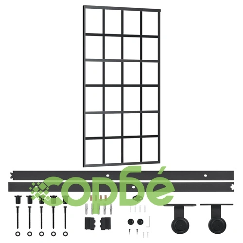 Плъзгаща се врата с механизъм ESG стъкло и алуминий 102x205 см ➤ топ цена ➤ sorbe.bg
