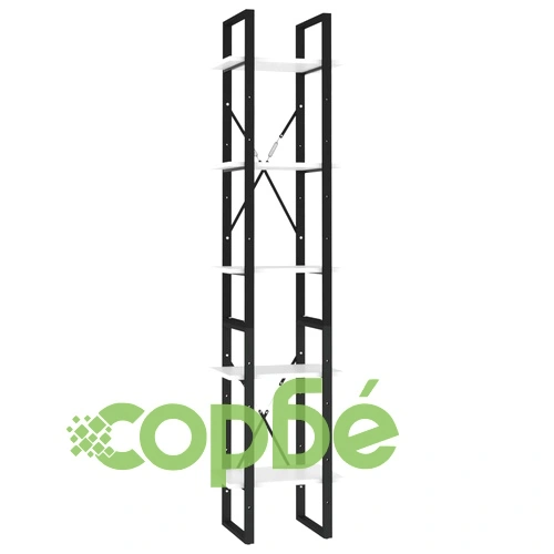 5-етажна библиотека, бяла, 40x30x175 см, инженерна дървесина ➤ топ цена ➤ sorbe.bg