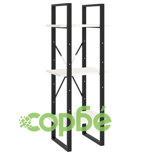 5-етажна библиотека, бяла, 40x30x175 см, борово дърво масив ➤ топ цена ➤ sorbe.bg