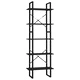5-етажна библиотека, черна, 60x30x175 см, инженерна дървесина