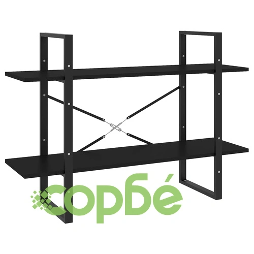 5-етажна библиотека, черна, 100x30x175 см, инженерна дървесина ➤ топ цена ➤ sorbe.bg